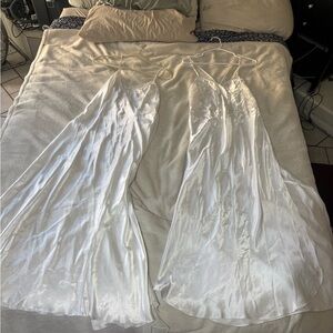 Frederick's of Hollywood White Satin Chemises